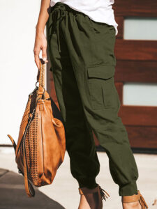 Fashion Solid Color Pocket Cargo Pants