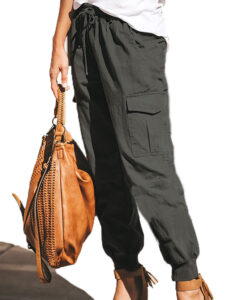 Fashion Solid Color Pocket Cargo Pants