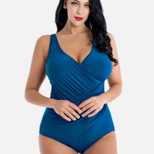 Plus Size Ruffled Cover Belly One Piece