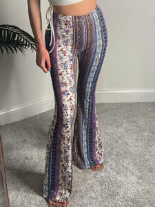 Bohemian Flower Flare Leg Pants