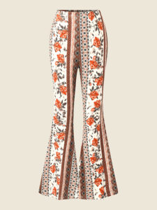 Bohemian Flower Flare Leg Pants