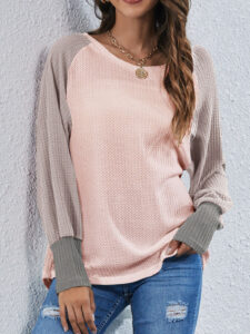 Contrast Color Long Sleeve T-shirt