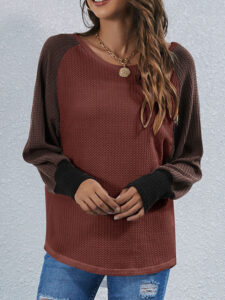 Contrast Color Long Sleeve T-shirt