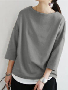 Solid Drop Shoulder Loose T-shirt