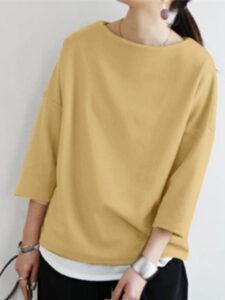 Solid Drop Shoulder Loose T-shirt