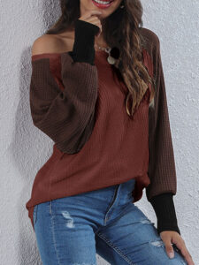 Contrast Color Long Sleeve T-shirt