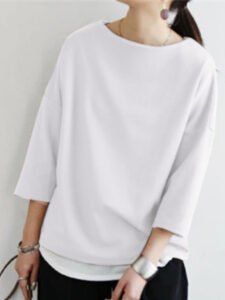 Solid Drop Shoulder Loose T-shirt