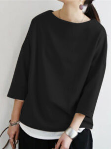 Solid Drop Shoulder Loose T-shirt