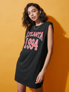 Letters Graphic Sleeveless T-shirt Dress