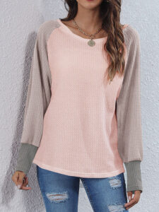 Contrast Color Long Sleeve T-shirt