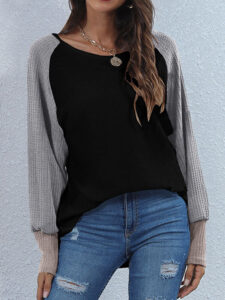 Contrast Color Long Sleeve T-shirt